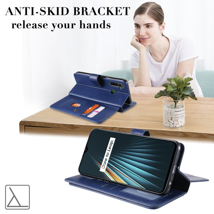 For OPPO Realme 5 Multifunctional Magnetic Copper Buckle Horizontal Flip Solid Color Leather Case with 10 Card Slots & Wallet & Holder & Photo Frame