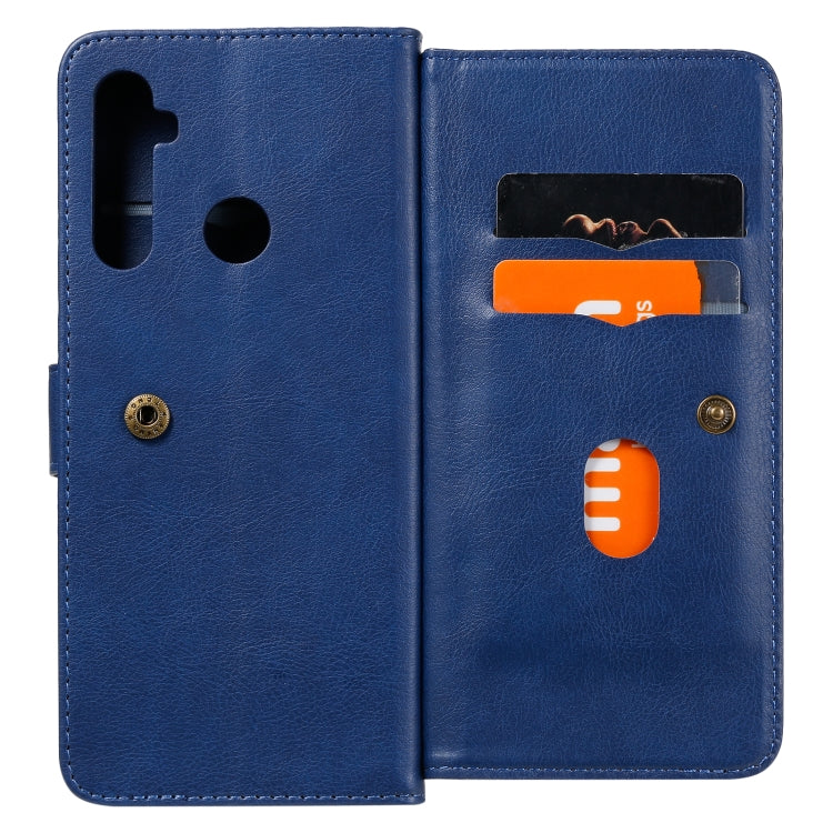 For OPPO Realme 5 Multifunctional Magnetic Copper Buckle Horizontal Flip Solid Color Leather Case with 10 Card Slots & Wallet & Holder & Photo Frame