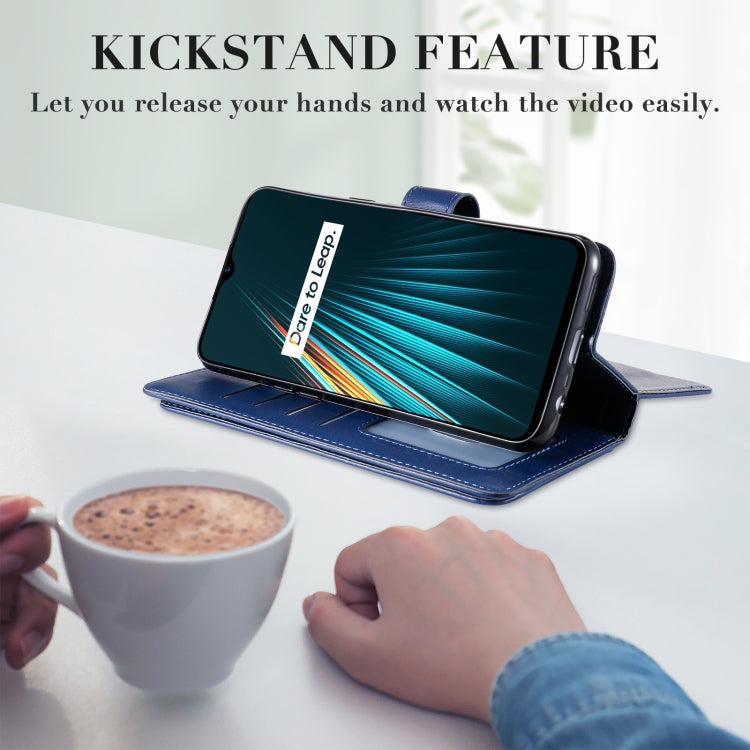 For OPPO Realme 5 Multifunctional Magnetic Copper Buckle Horizontal Flip Solid Color Leather Case with 10 Card Slots & Wallet & Holder & Photo Frame