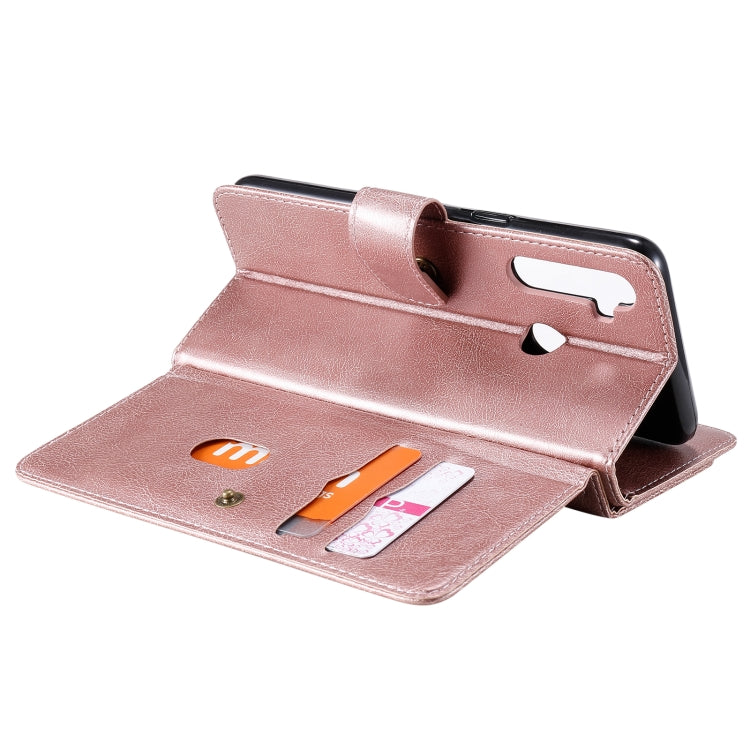 For OPPO Realme 5 Multifunctional Magnetic Copper Buckle Horizontal Flip Solid Color Leather Case with 10 Card Slots & Wallet & Holder & Photo Frame