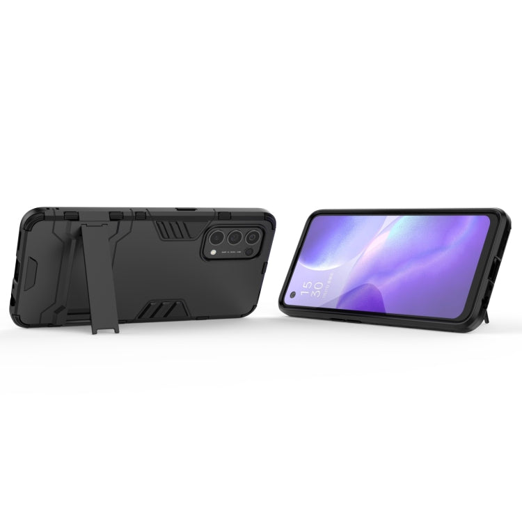 For OPPO Reno5 PC + TPU Shockproof Protective Case with Holder