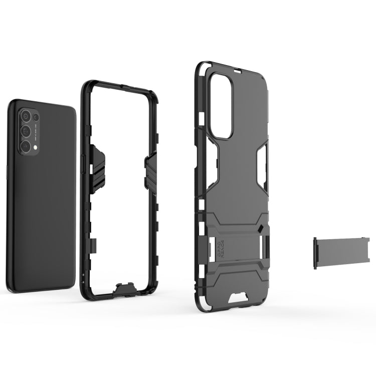 For OPPO Reno5 PC + TPU Shockproof Protective Case with Holder