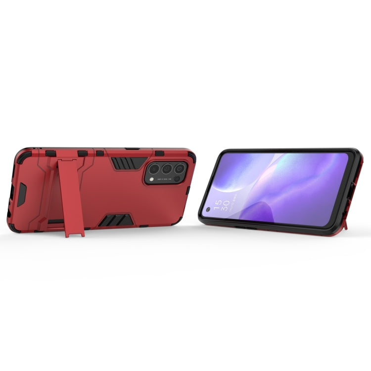 For OPPO Reno5 PC + TPU Shockproof Protective Case with Holder