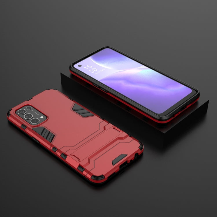 For OPPO Reno5 PC + TPU Shockproof Protective Case with Holder