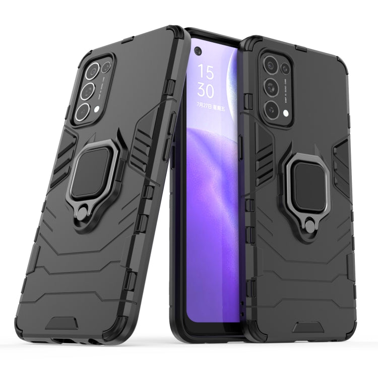 For OPPO Reno5 PC + TPU Shockproof Protective Case with Magnetic Ring Holder