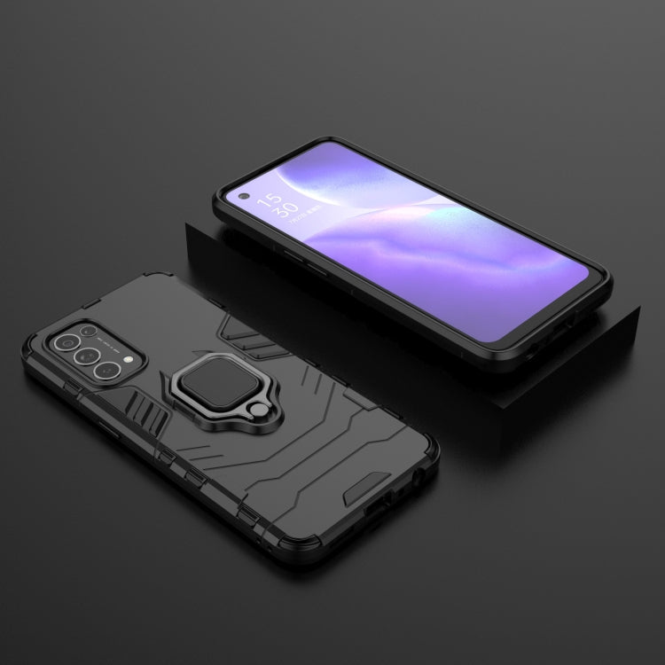 For OPPO Reno5 PC + TPU Shockproof Protective Case with Magnetic Ring Holder
