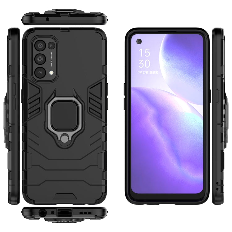 For OPPO Reno5 PC + TPU Shockproof Protective Case with Magnetic Ring Holder