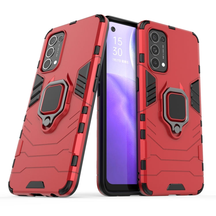 For OPPO Reno5 PC + TPU Shockproof Protective Case with Magnetic Ring Holder