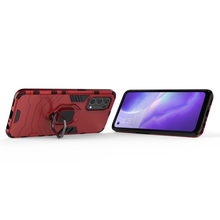 For OPPO Reno5 PC + TPU Shockproof Protective Case with Magnetic Ring Holder