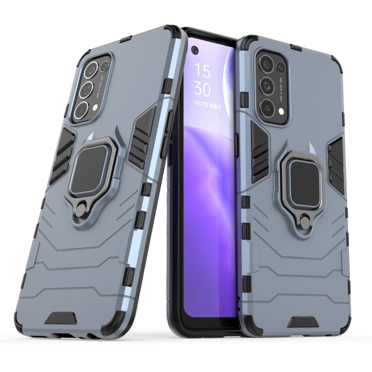 For OPPO Reno5 PC + TPU Shockproof Protective Case with Magnetic Ring Holder