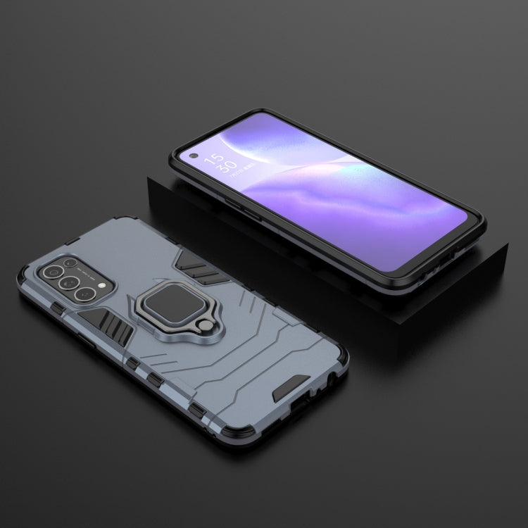 For OPPO Reno5 PC + TPU Shockproof Protective Case with Magnetic Ring Holder