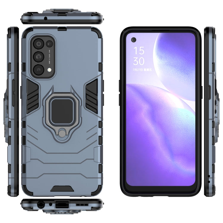For OPPO Reno5 PC + TPU Shockproof Protective Case with Magnetic Ring Holder