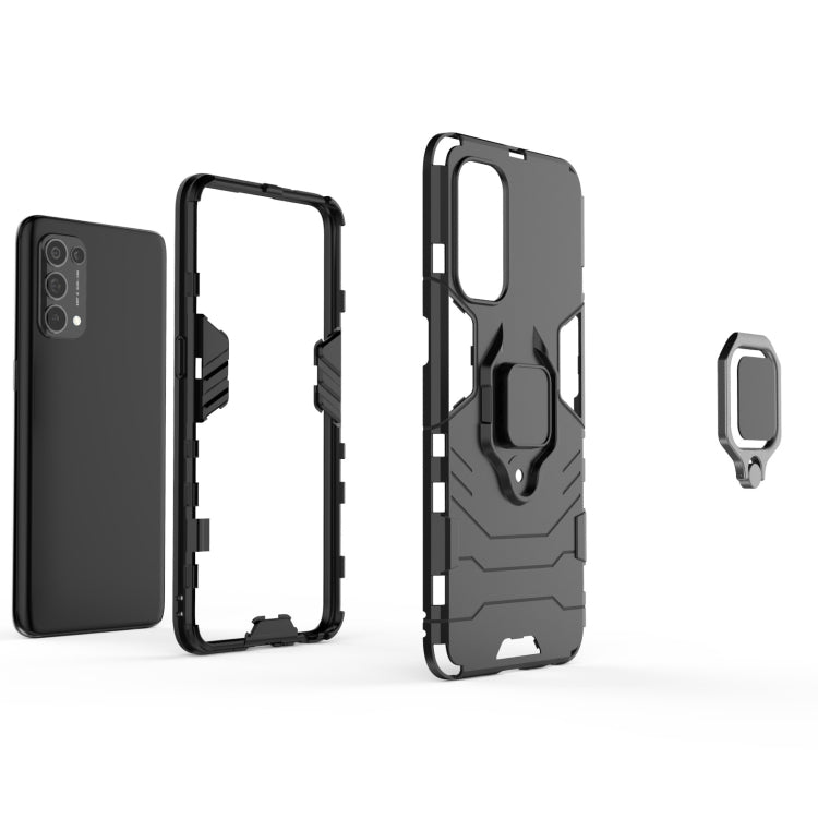 For OPPO Reno5 PC + TPU Shockproof Protective Case with Magnetic Ring Holder
