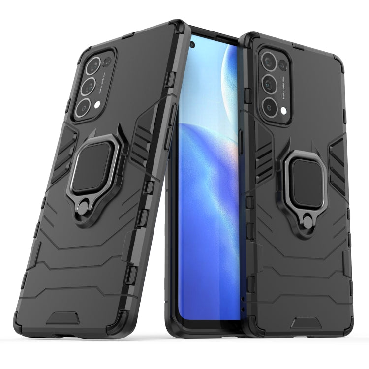 For OPPO Reno5 Pro PC + TPU Shockproof Protective Case with Magnetic Ring Holder