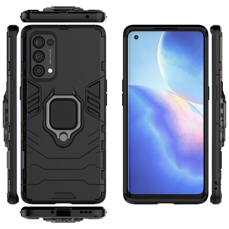 For OPPO Reno5 Pro PC + TPU Shockproof Protective Case with Magnetic Ring Holder