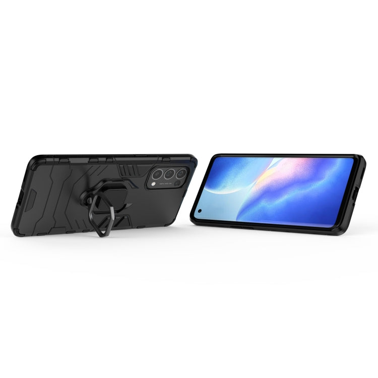 For OPPO Reno5 Pro PC + TPU Shockproof Protective Case with Magnetic Ring Holder