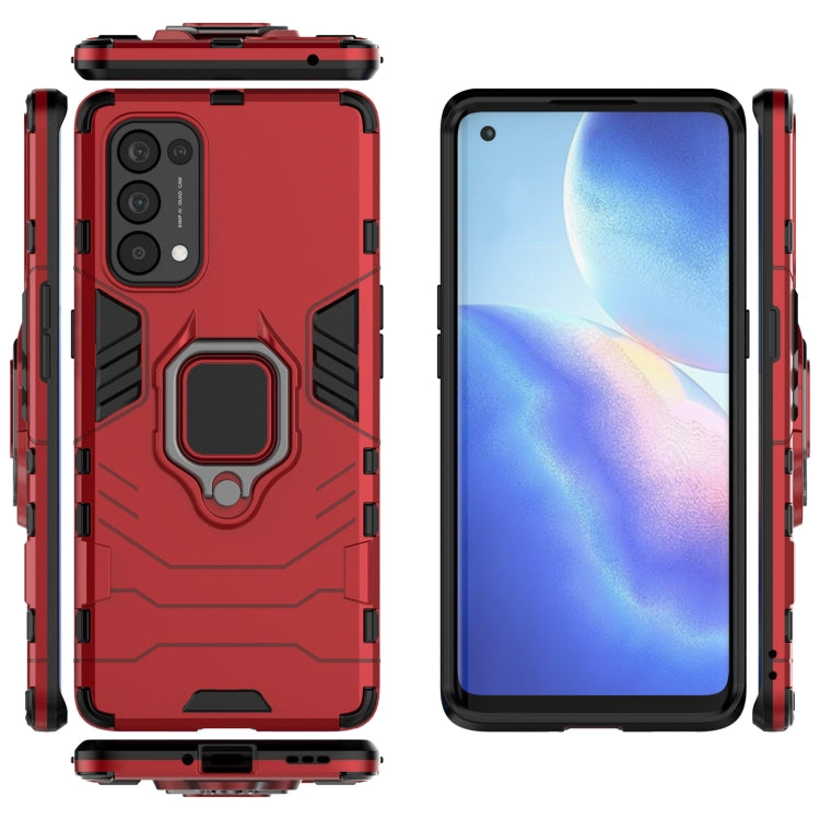 For OPPO Reno5 Pro PC + TPU Shockproof Protective Case with Magnetic Ring Holder