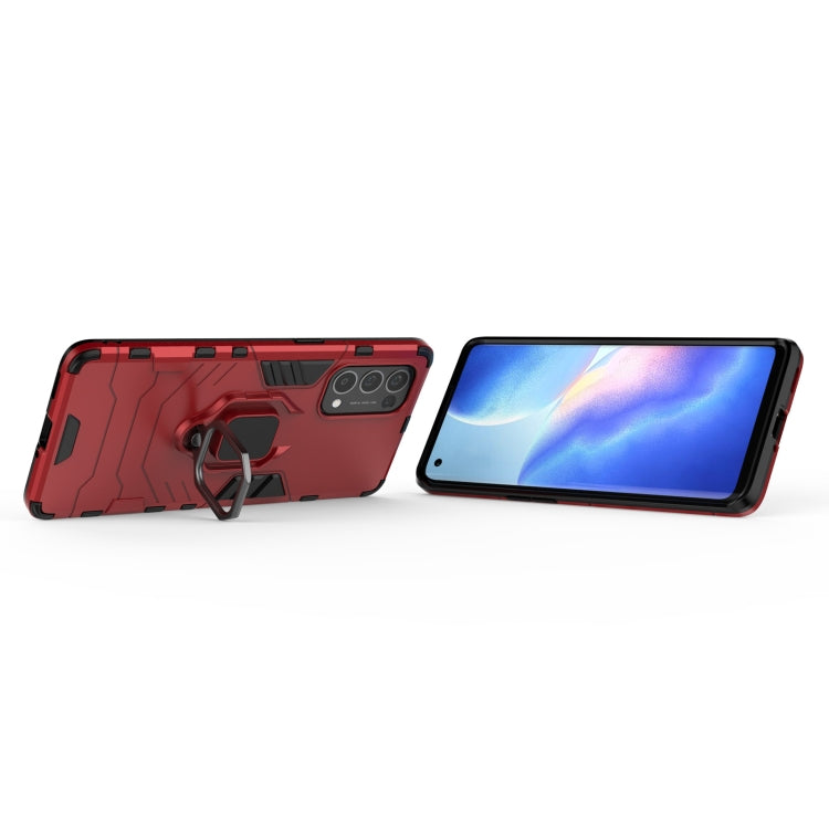 For OPPO Reno5 Pro PC + TPU Shockproof Protective Case with Magnetic Ring Holder