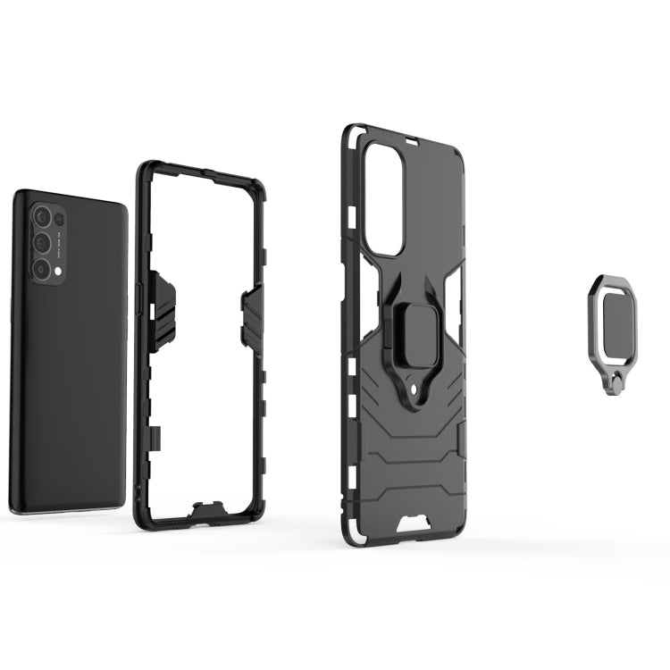 For OPPO Reno5 Pro PC + TPU Shockproof Protective Case with Magnetic Ring Holder