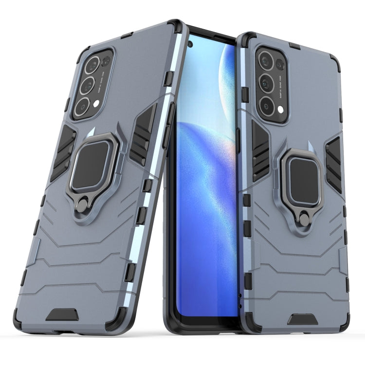 For OPPO Reno5 Pro PC + TPU Shockproof Protective Case with Magnetic Ring Holder