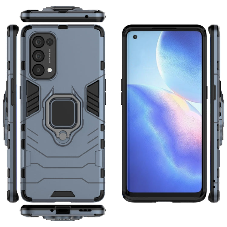 For OPPO Reno5 Pro PC + TPU Shockproof Protective Case with Magnetic Ring Holder