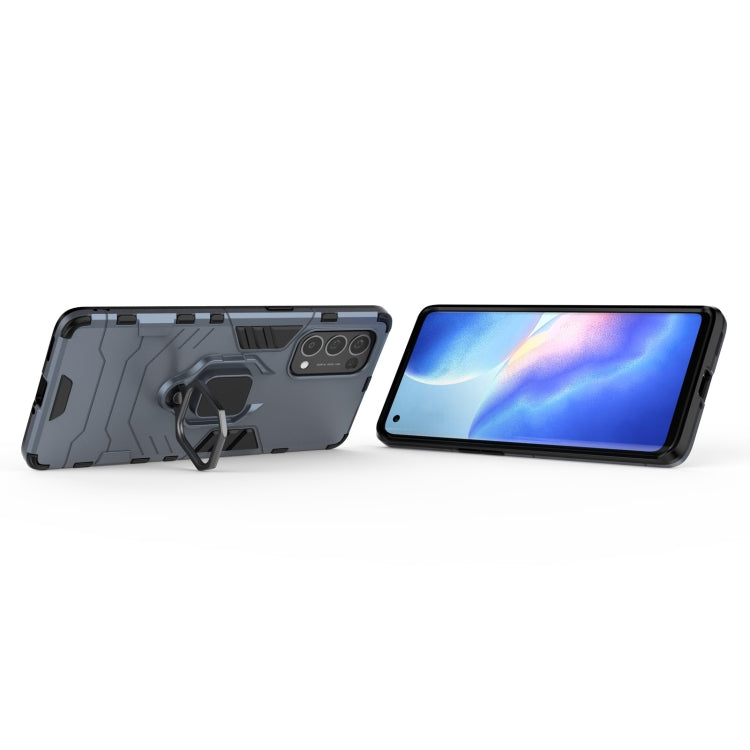 For OPPO Reno5 Pro PC + TPU Shockproof Protective Case with Magnetic Ring Holder