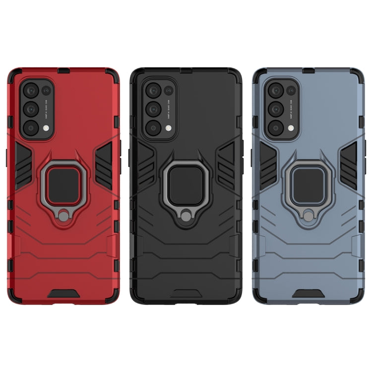 For OPPO Reno5 Pro PC + TPU Shockproof Protective Case with Magnetic Ring Holder