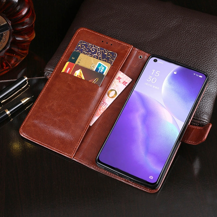 For OPPO Reno5 Pro 5G idewei Crazy Horse Texture Horizontal Flip Leather Case with Holder & Card Slots & Wallet