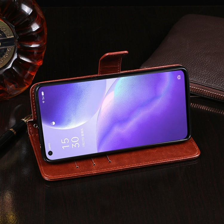 For OPPO Reno5 Pro 5G idewei Crazy Horse Texture Horizontal Flip Leather Case with Holder & Card Slots & Wallet