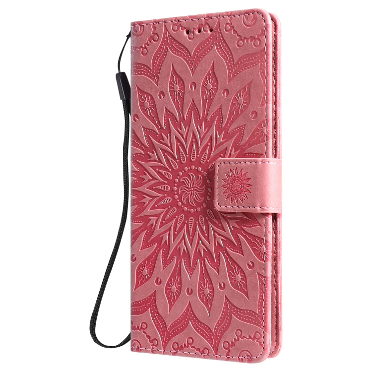 For OnePlus Nord N100 Sun Embossing Pattern Horizontal Flip Leather Case with Card Slot & Holder & Wallet & Lanyard