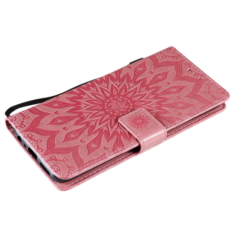 For OnePlus Nord N100 Sun Embossing Pattern Horizontal Flip Leather Case with Card Slot & Holder & Wallet & Lanyard