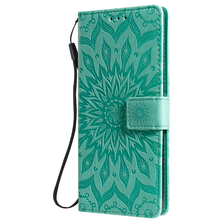 For OnePlus Nord N100 Sun Embossing Pattern Horizontal Flip Leather Case with Card Slot & Holder & Wallet & Lanyard