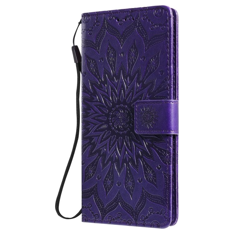 For OnePlus Nord N100 Sun Embossing Pattern Horizontal Flip Leather Case with Card Slot & Holder & Wallet & Lanyard