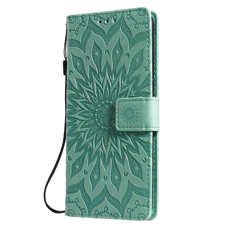 For OPPO F17 Pro / Reno4 Lite Sun Embossing Pattern Horizontal Flip Leather Case with Card Slot & Holder & Wallet & Lanyard