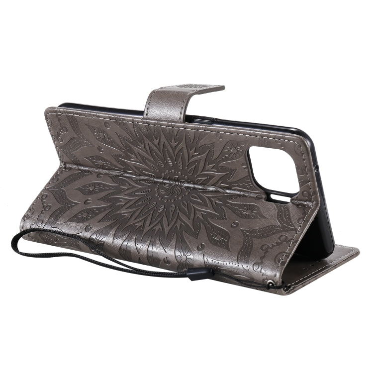 For OPPO F17 Pro / Reno4 Lite Sun Embossing Pattern Horizontal Flip Leather Case with Card Slot & Holder & Wallet & Lanyard