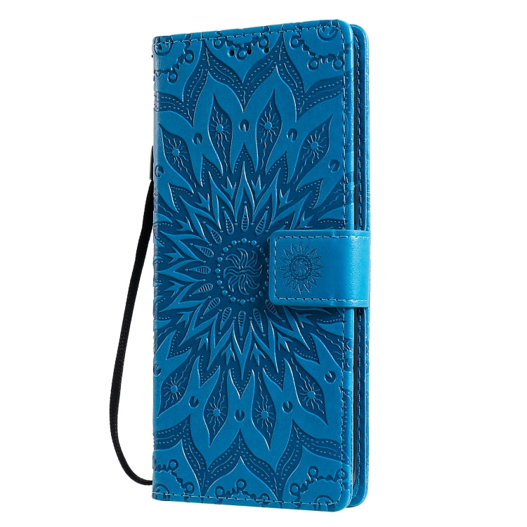 For OPPO F17 Pro / Reno4 Lite Sun Embossing Pattern Horizontal Flip Leather Case with Card Slot & Holder & Wallet & Lanyard