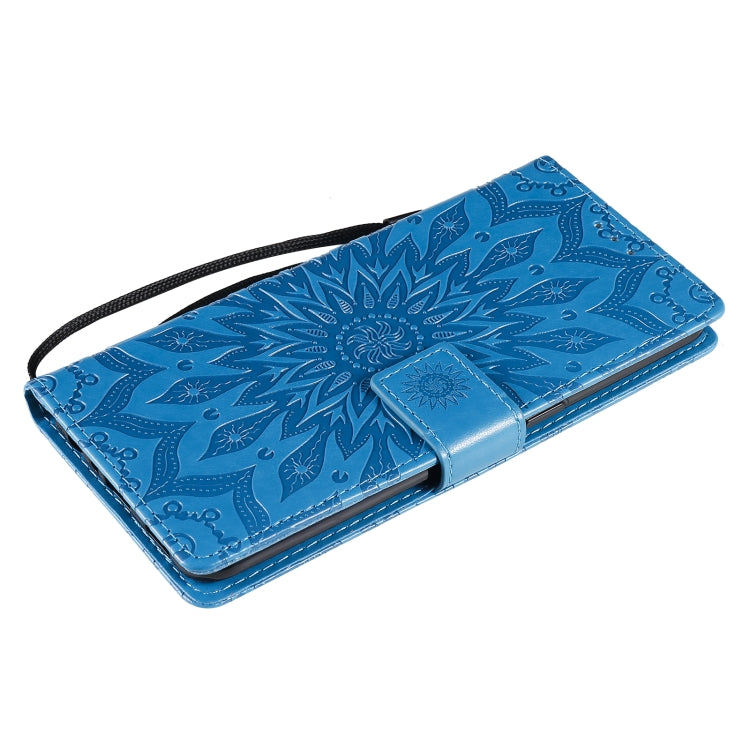 For OPPO F17 Pro / Reno4 Lite Sun Embossing Pattern Horizontal Flip Leather Case with Card Slot & Holder & Wallet & Lanyard