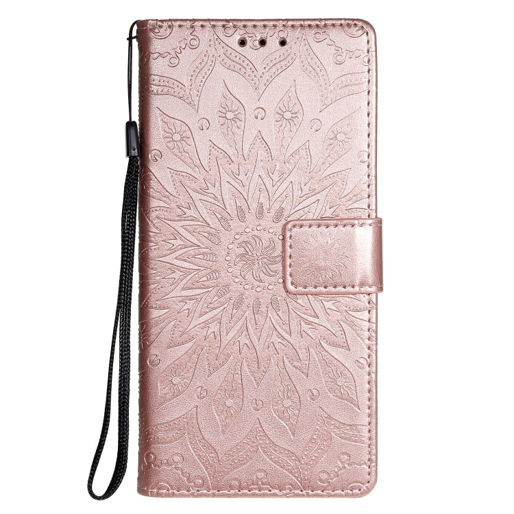 For OPPO F17 Pro / Reno4 Lite Sun Embossing Pattern Horizontal Flip Leather Case with Card Slot & Holder & Wallet & Lanyard