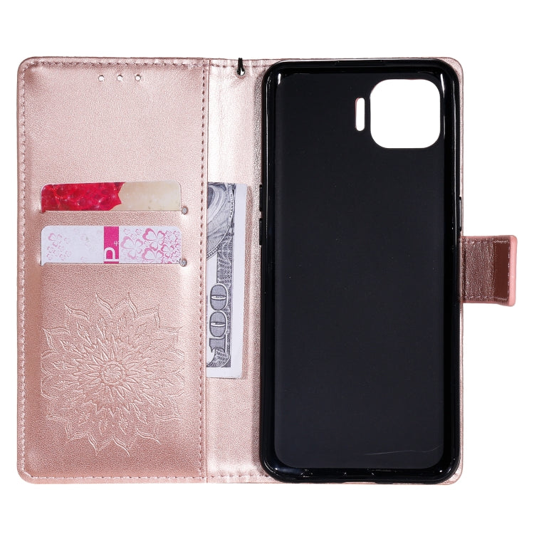 For OPPO F17 Pro / Reno4 Lite Sun Embossing Pattern Horizontal Flip Leather Case with Card Slot & Holder & Wallet & Lanyard