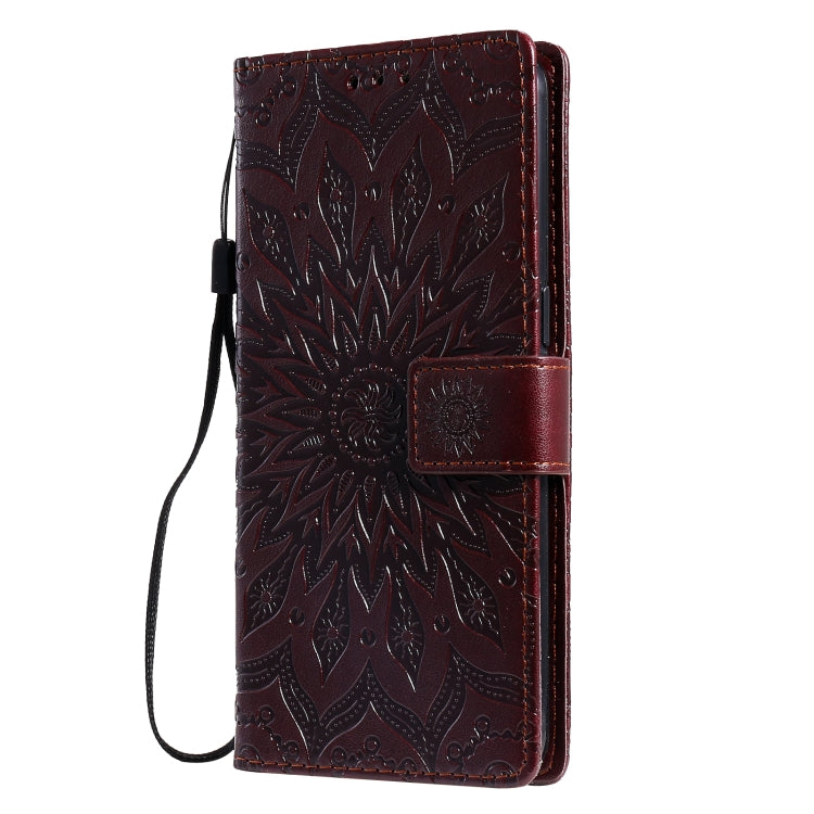 For OPPO F17 Pro / Reno4 Lite Sun Embossing Pattern Horizontal Flip Leather Case with Card Slot & Holder & Wallet & Lanyard