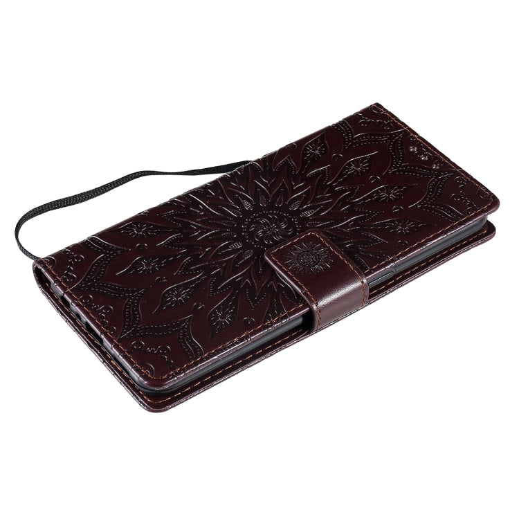 For OPPO F17 Pro / Reno4 Lite Sun Embossing Pattern Horizontal Flip Leather Case with Card Slot & Holder & Wallet & Lanyard