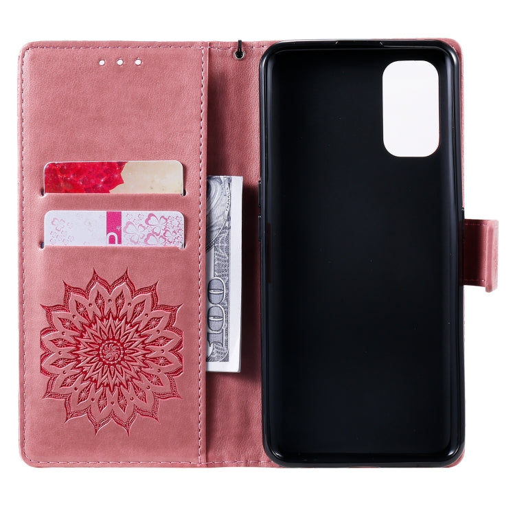 For OPPO Realme 7 Pro Sun Embossing Pattern Horizontal Flip Leather Case with Card Slot & Holder & Wallet & Lanyard