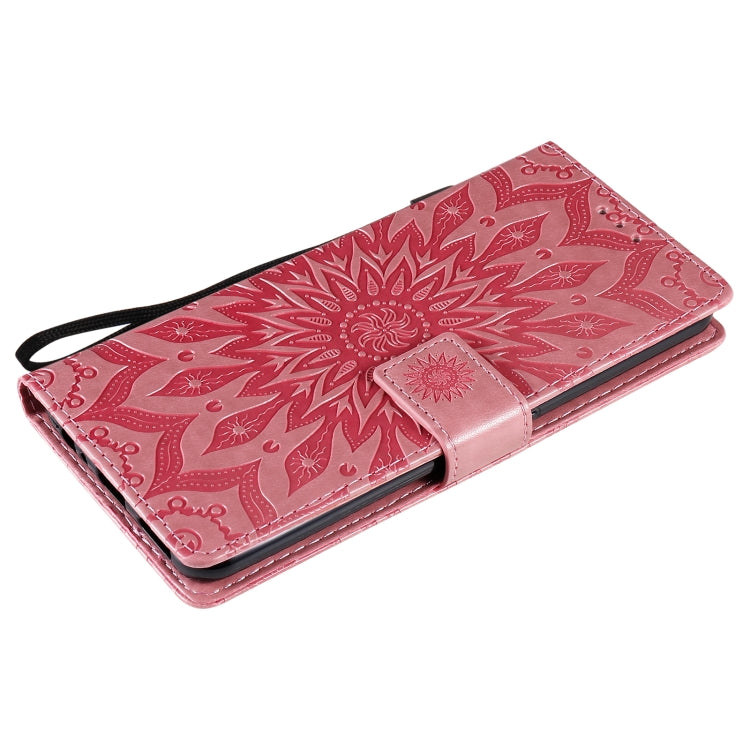 For OPPO Realme 7 Pro Sun Embossing Pattern Horizontal Flip Leather Case with Card Slot & Holder & Wallet & Lanyard