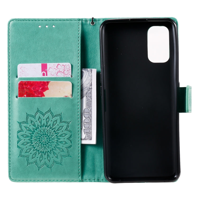 For OPPO Realme 7 Pro Sun Embossing Pattern Horizontal Flip Leather Case with Card Slot & Holder & Wallet & Lanyard