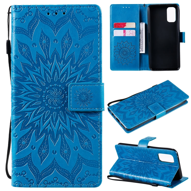For OPPO Realme 7 Pro Sun Embossing Pattern Horizontal Flip Leather Case with Card Slot & Holder & Wallet & Lanyard
