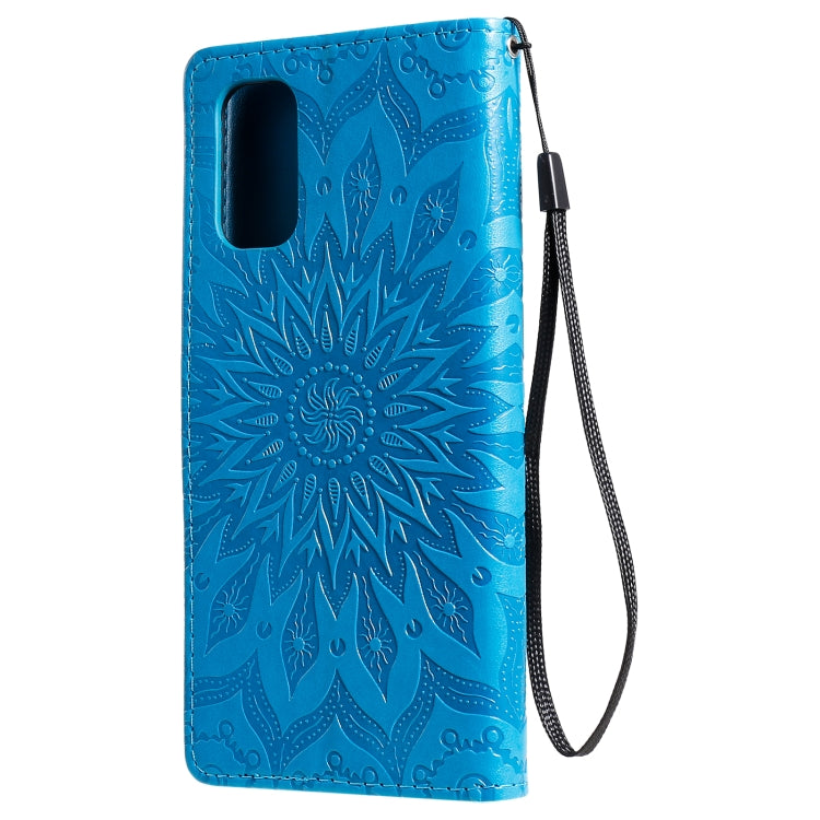 For OPPO Realme 7 Pro Sun Embossing Pattern Horizontal Flip Leather Case with Card Slot & Holder & Wallet & Lanyard