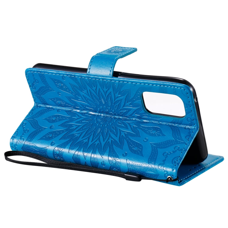 For OPPO Realme 7 Pro Sun Embossing Pattern Horizontal Flip Leather Case with Card Slot & Holder & Wallet & Lanyard