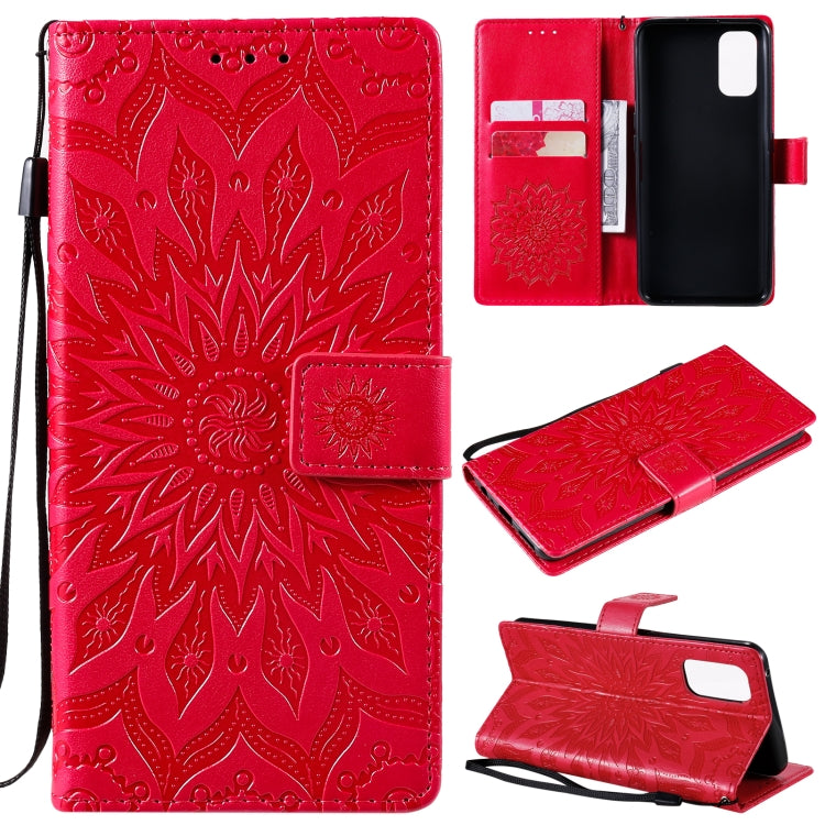 For OPPO Realme 7 Pro Sun Embossing Pattern Horizontal Flip Leather Case with Card Slot & Holder & Wallet & Lanyard