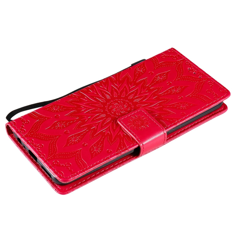 For OPPO Realme 7 Pro Sun Embossing Pattern Horizontal Flip Leather Case with Card Slot & Holder & Wallet & Lanyard