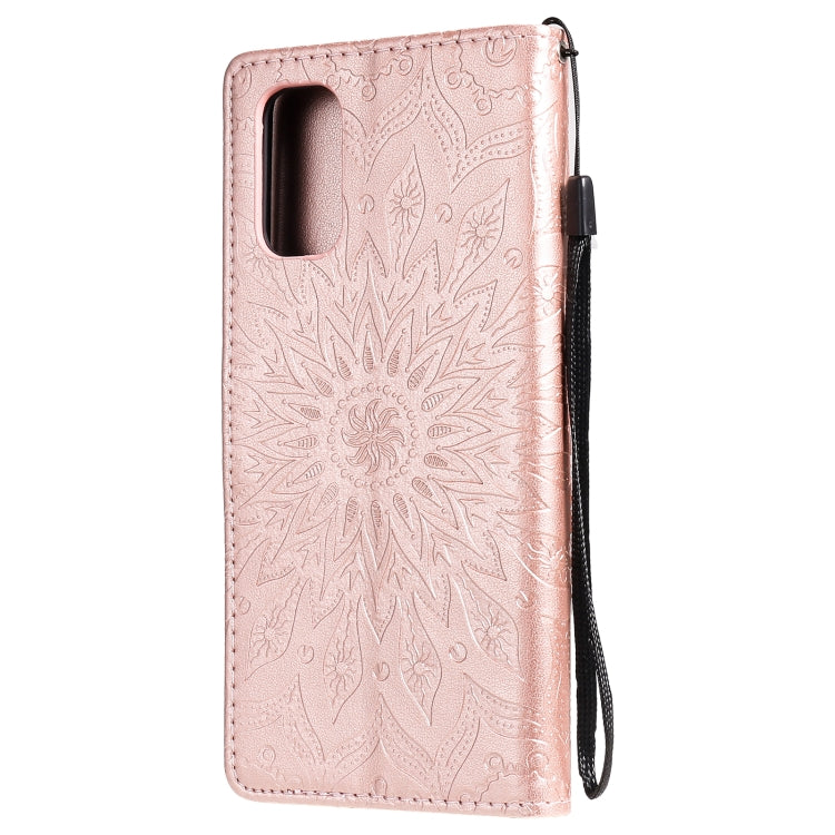 For OPPO Realme 7 Pro Sun Embossing Pattern Horizontal Flip Leather Case with Card Slot & Holder & Wallet & Lanyard